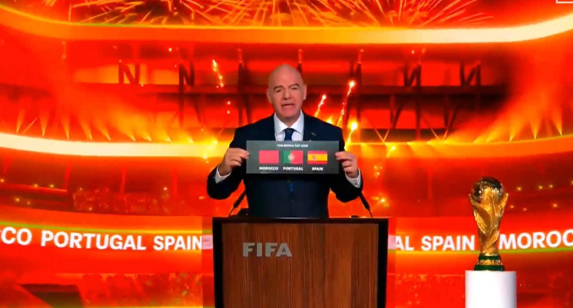 رسميا..انفانتينو يعلن عن تنظيم المغرب لكأس العالم 2030 لجانب إسبانيا والبرتغال